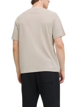 T-shirt Jack and Jones Soho beige pour homme