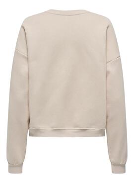 Sweat-shirt Only Elisanna beige pour femme