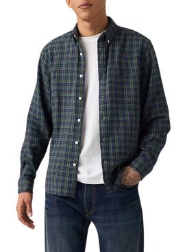 Chemise Levis Authentic Button à carreaux verts pour homme