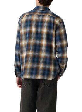 Chemise Levis Jackson Worker à carreaux bleus en flanelle pour homme.