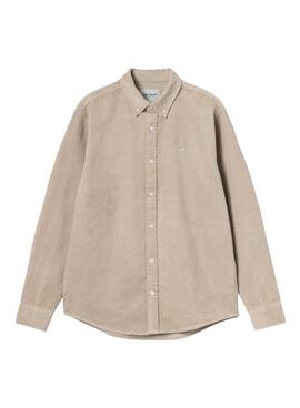 Chemise en velours côtelé beige Carhartt Madison pour homme