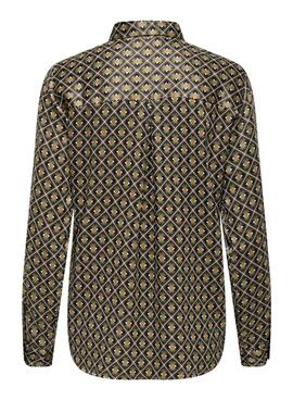 Chemise Only Jane imprimé géométrique vert pour femme