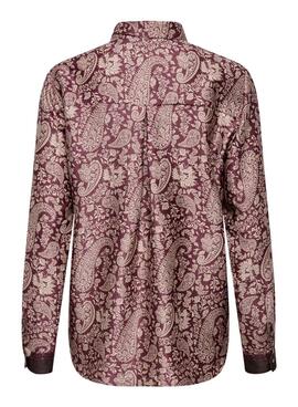 Chemise Only Jane à motif Paisley bordeaux pour femme