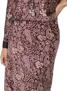 Jupe Only Jane imprimé Pasley grenat pour femme