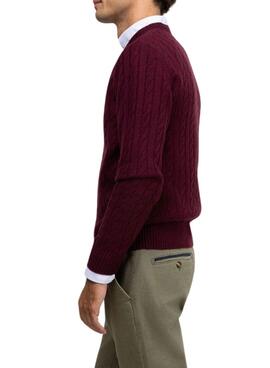 Maillot Le Ganso à huit mailles grenat pour homme