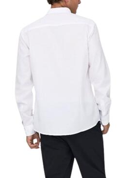 Chemise Only and Sons Alvares blanc oxford slim pour homme