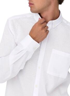 Chemise Only and Sons Alvares blanc oxford slim pour homme