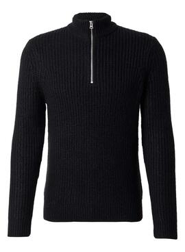 Maillot Only ans Sons Rolf col en zip noir pour homme