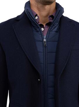 Manteau El Ganso en laine marine avec doublure matelassée pour homme