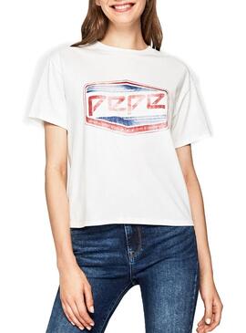 T-Shirt Pepe Jeans Musete Blanc Femme