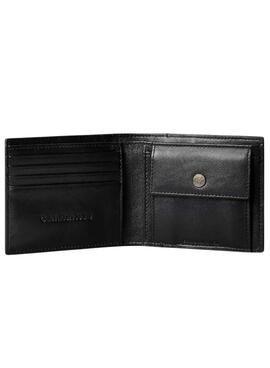 Portefeuille Calvin Klein Bold CK en cuir noir avec porte-monnaie pour homme