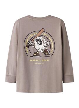 T-shirt Name It Mobay en gris topo para niño.