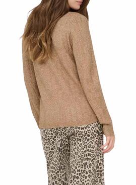 Pull Only Hellen brun clair pour femme