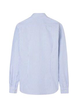 Chemise Silbon sport rayée bleue et verte pour homme