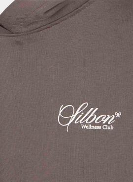 Sweat à capuche Silbon Wellness Club marron pour homme