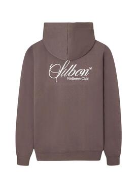 Sweat à capuche Silbon Wellness Club marron pour homme