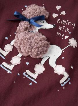 T-shirt Name It Frakerna grenat pour fille