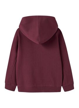Sweat à capuche Name It Frycca bordeaux pour fille