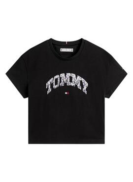 T-shirt Tommy Hilfiger Varsity animal print noir pour fille