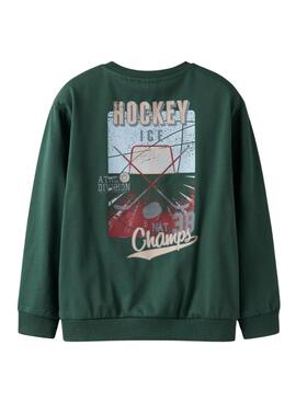 Sweat à capuche Name It Saul vert pour garçon