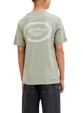 T-shirt Jack and Jones Greene Branding verte pour enfant