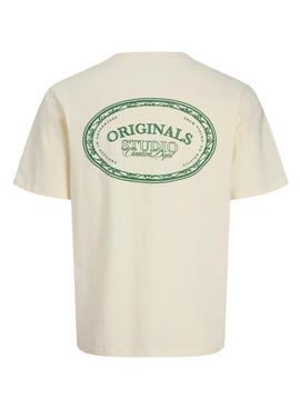 T-shirt Jack and Jones Greene Branding beige pour enfant