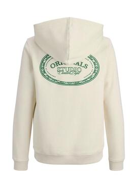 Sweat-shirt Jack and Jones Greene Branding beige pour enfant