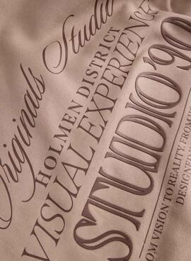 Sweatshirt Jack and Jones Midtown beige pour homme.