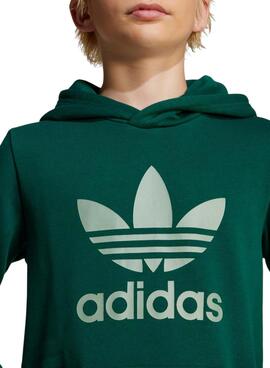Sweat Adidas Trefoil vert pour fille et garçon
