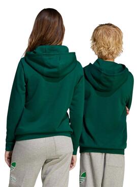 Sweat Adidas Trefoil vert pour fille et garçon