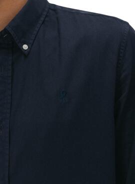 Chemise décontractée en sergé teinté bleu marine pour homme, El Pulpo