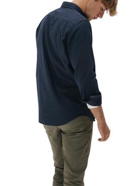 Chemise décontractée en sergé teinté bleu marine pour homme, El Pulpo
