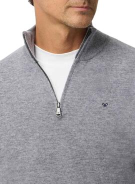 Maillot Silbon demi-zip gris pour homme.