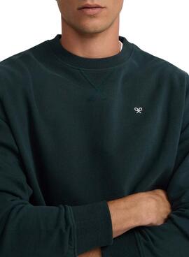 Sweat-shirt Silbon mini logo vert pour homme