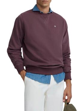 Sweatshirt Silbon minilogo bordeaux pour homme