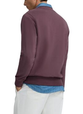 Sweatshirt Silbon minilogo bordeaux pour homme