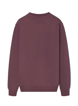 Sweatshirt Silbon minilogo bordeaux pour homme