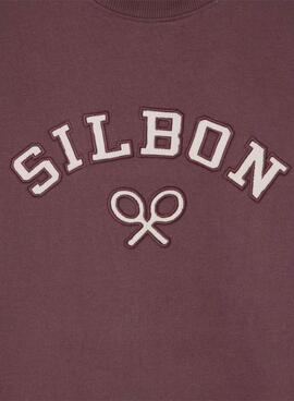 Sweat à capuche Silbon en velours côtelé bordeaux pour homme