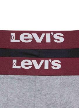 Pack 2 boxers Levis Basic gris et noir pour homme