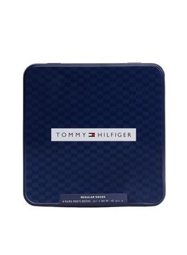 Ensemble de 4 paires de chaussettes Tommy Hilfiger Giftbox bleu marine pour homme.