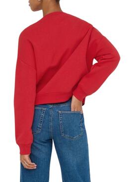 Sweatshirt Only Onlsweat Life rouge pour femme