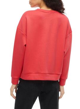 Sweat à capuche Vila Visiffi rouge pour femme