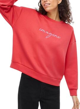 Sweat à capuche Vila Visiffi rouge pour femme