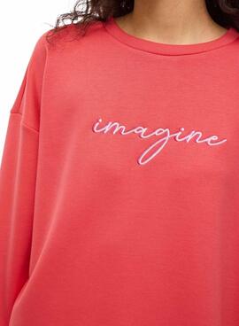 Sweat à capuche Vila Visiffi rouge pour femme