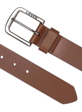 Ceinture Levi's boucle métallique Seine marron clair pour homme.