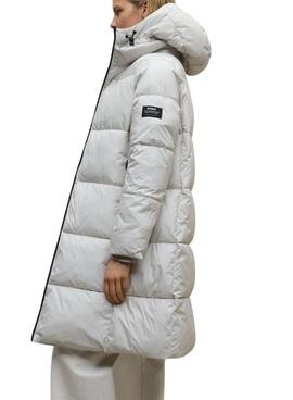 Manteau Ecoalf réversible Baru blanc et toasté pour femme