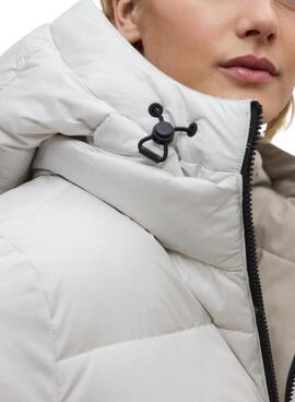 Manteau Ecoalf réversible Baru blanc et toasté pour femme