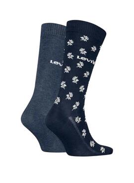 Paquet de 2 paires de chaussettes Levis coupe régulière marine pour homme