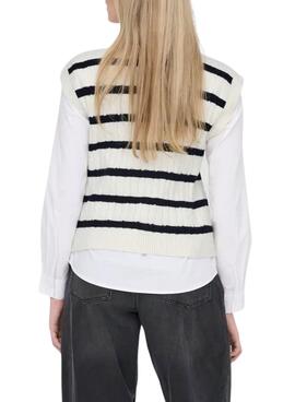 Veste Only Katia à rayures blanches pour femme