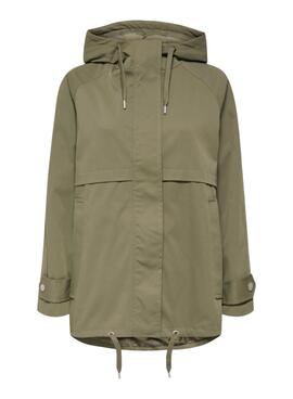 Manteau Parka Only Orchid vert pour femme
